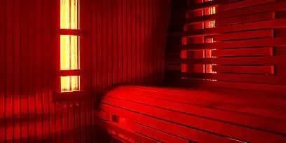 One 40- minute Infrared Sauna Session w. Medical Grade Red Light Therapy & Chromotherapy